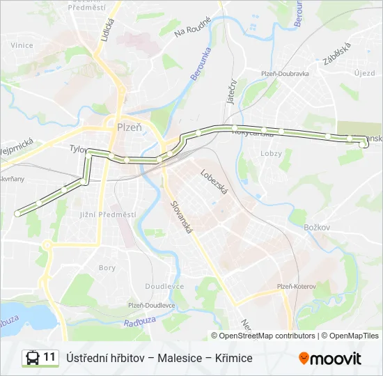 11 Trolleybus Line Map