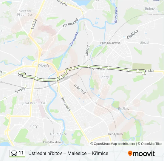 11 Trolleybus Line Map