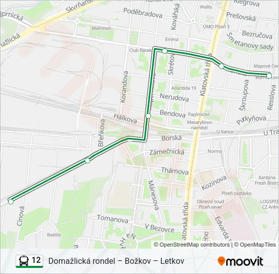 12 Trolleybus Line Map