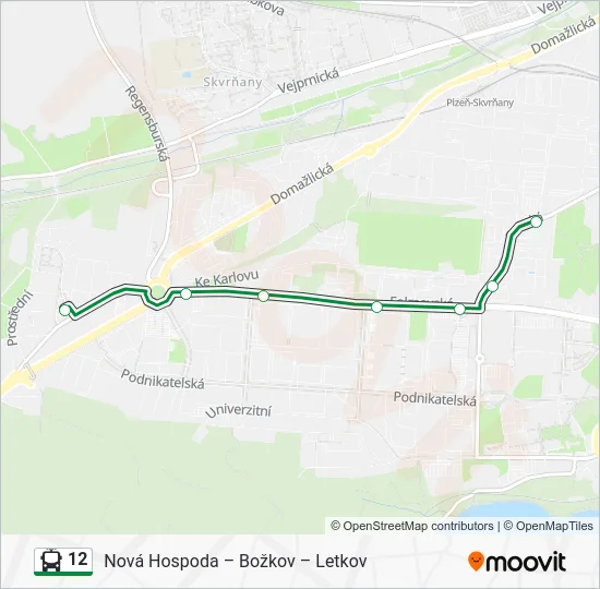 Троллейбус 12: карта маршрута