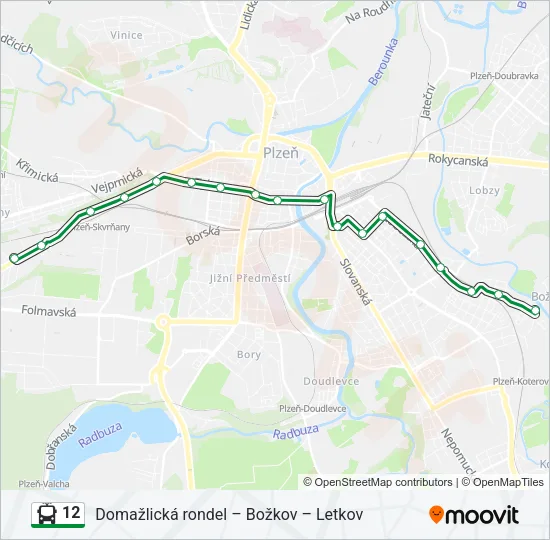 12 Trolleybus Line Map
