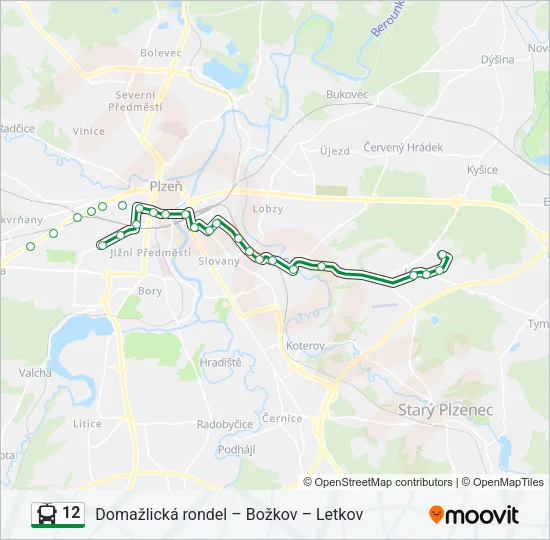 12 Trolleybus Line Map