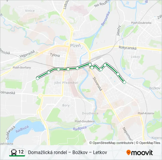 12 Trolleybus Line Map