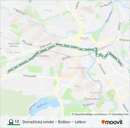 12 Trolleybus Line Map