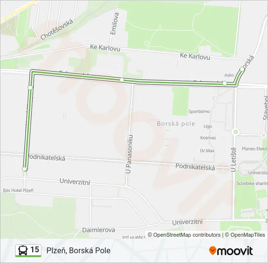15 Trolleybus Line Map