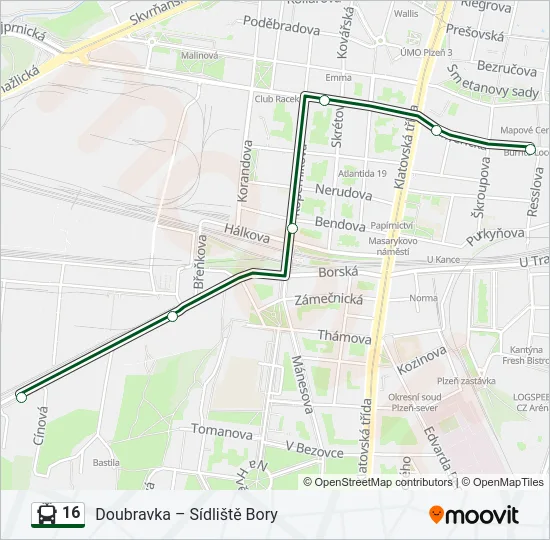 16 Trolleybus Line Map