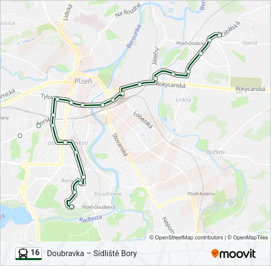 16 Trolleybus Line Map