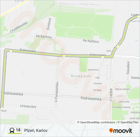 18 Trolleybus Line Map