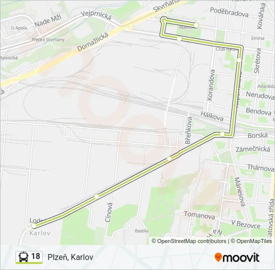 18 Trolleybus Line Map