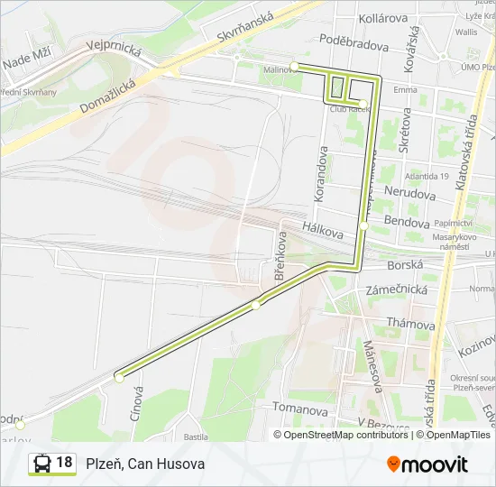 18 Trolleybus Line Map