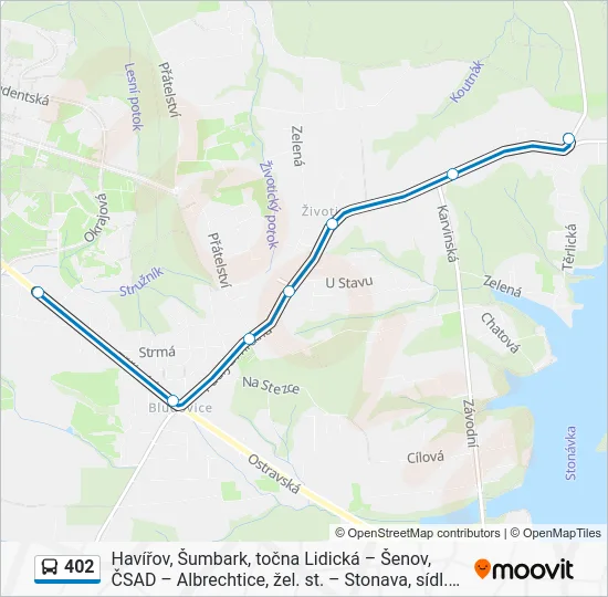 Автобус 402: карта маршрута
