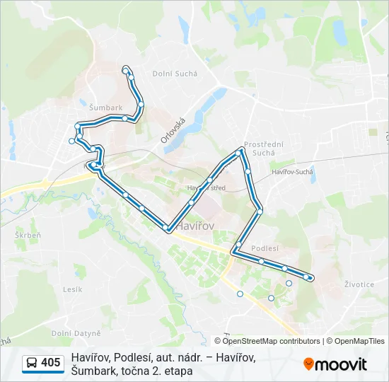 405 Bus Line Map