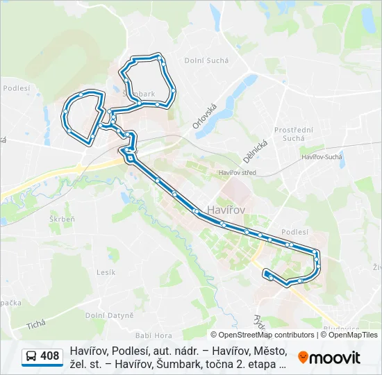 408 Bus Line Map