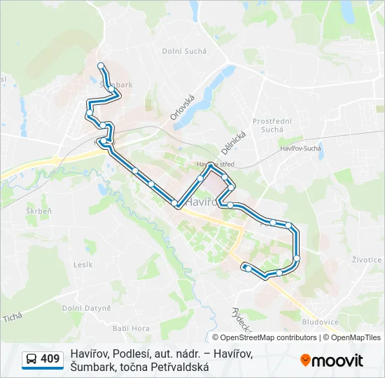 409 Bus Line Map