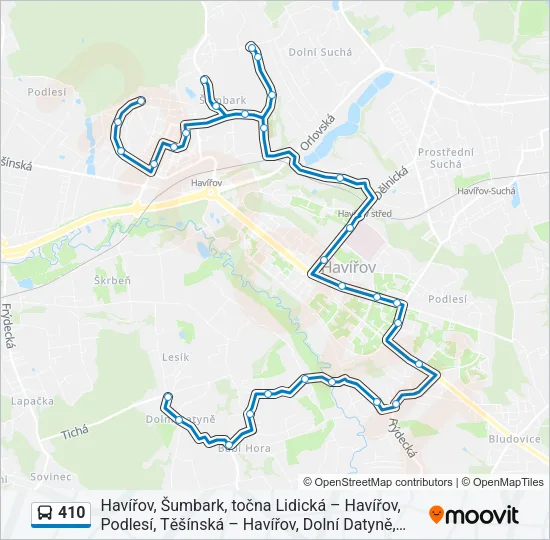 410 Bus Line Map