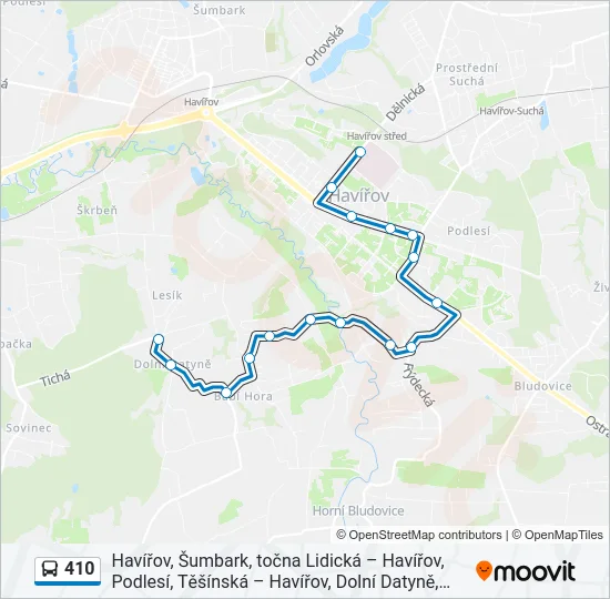 410 Bus Line Map