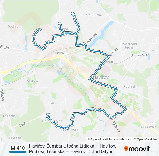 410 Bus Line Map