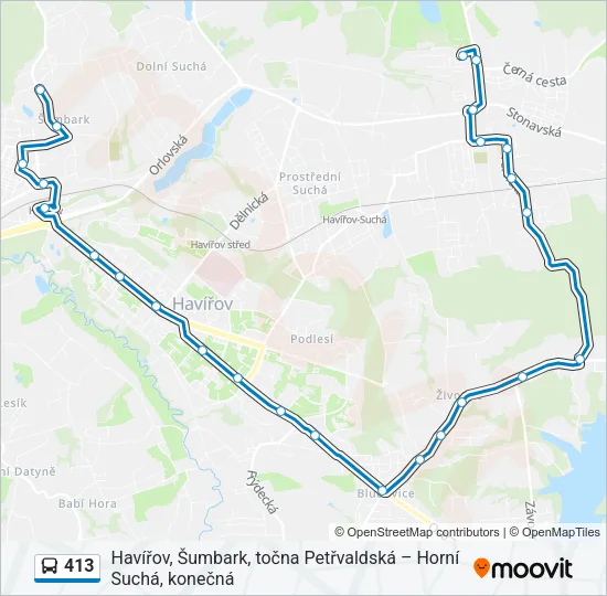 413 Bus Line Map