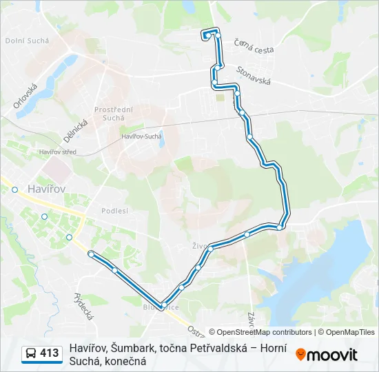 413 Bus Line Map