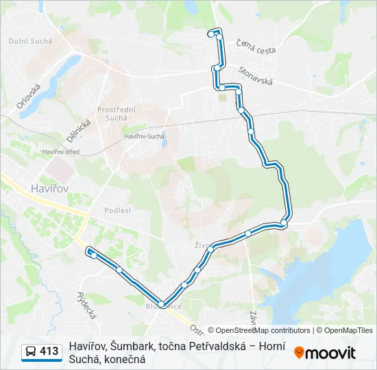 413 Bus Line Map