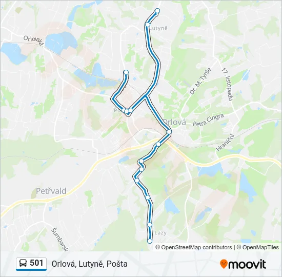 501 Bus Line Map