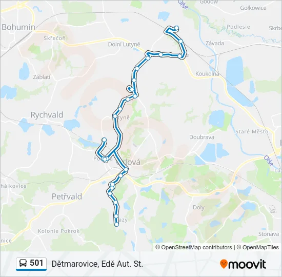 501 Bus Line Map
