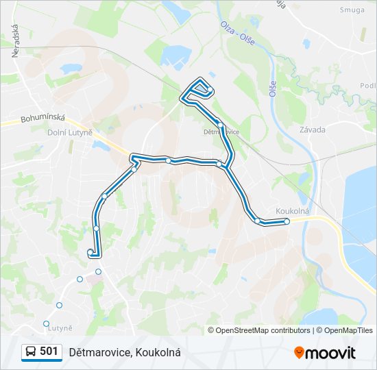 Автобус 501: карта маршрута