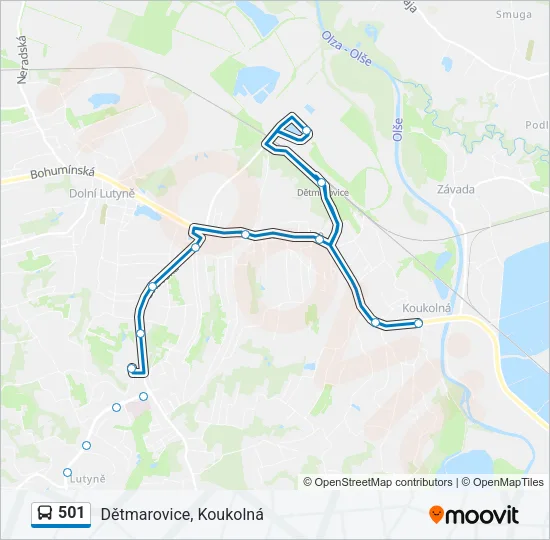 Автобус 501: карта маршрута