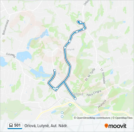 501 Bus Line Map