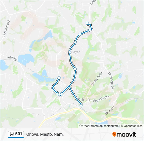 Автобус 501: карта маршрута