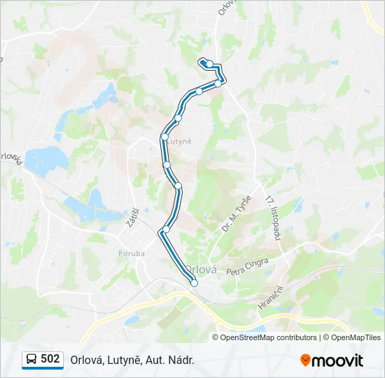 502 Bus Line Map