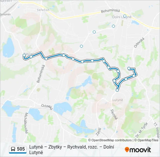 505 Bus Line Map