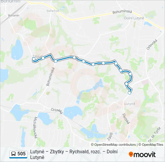 505 Bus Line Map