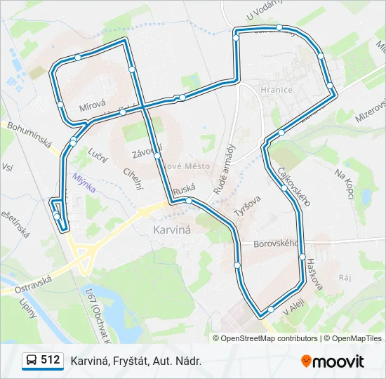 512 Bus Line Map