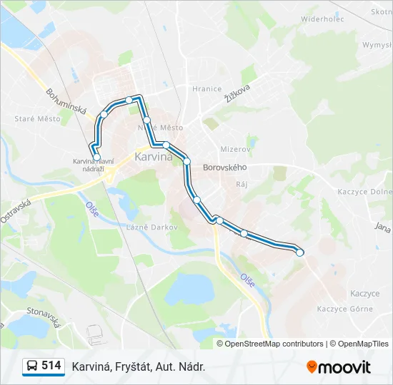 514 Bus Line Map