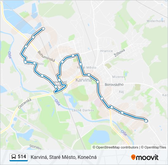 Автобус 514: карта маршрута