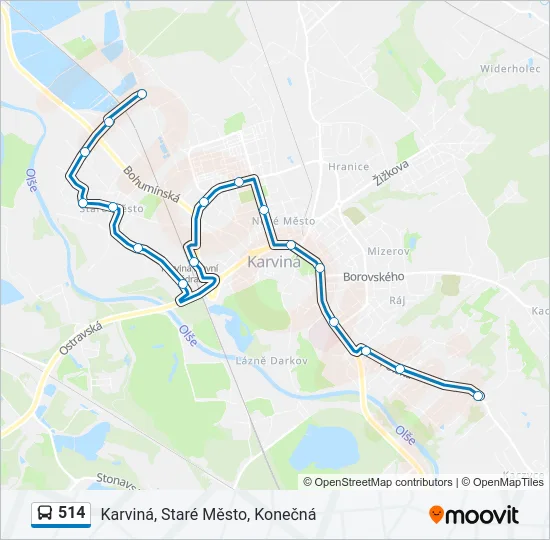 514 Bus Line Map