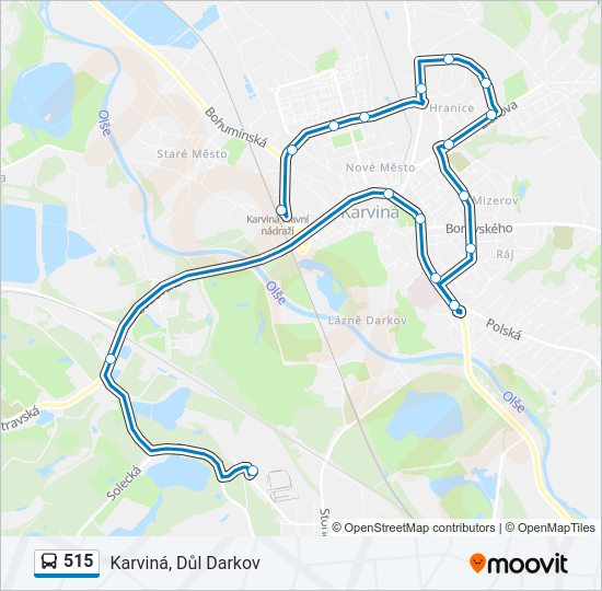 Автобус 515: карта маршрута