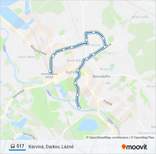 Автобус 517: карта маршрута