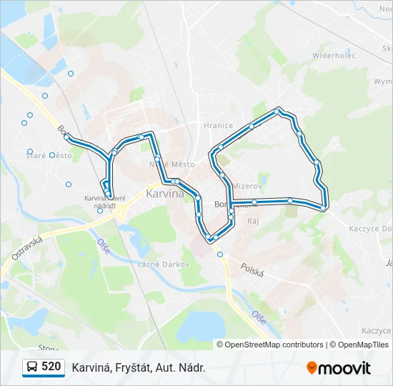 Автобус 520: карта маршрута