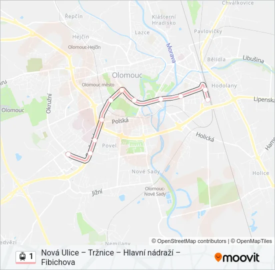 1 Light Rail Line Map