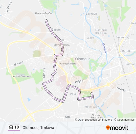 Автобус 10: карта маршрута