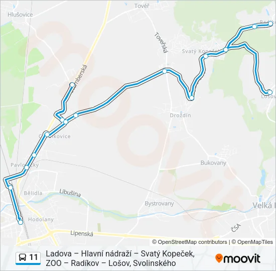 11 Bus Line Map