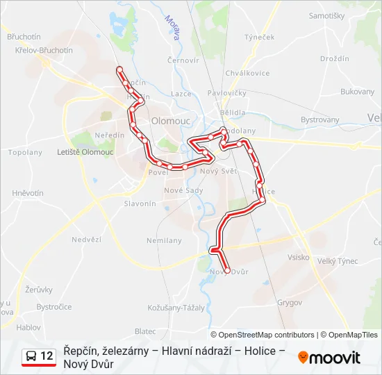 12 Bus Line Map