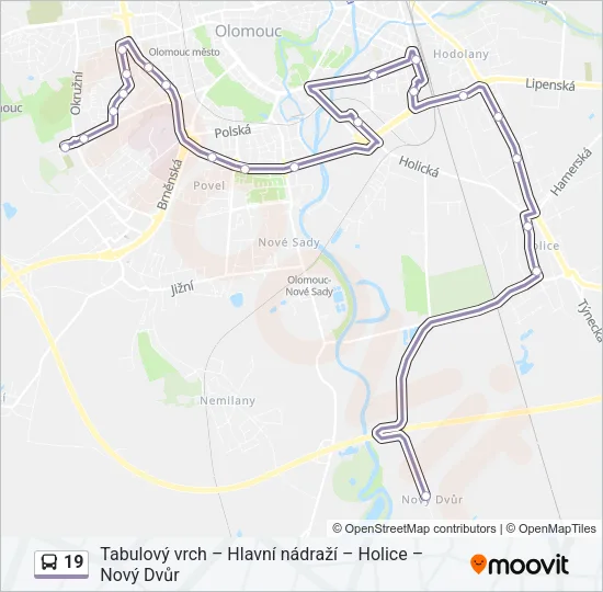 19 Bus Line Map