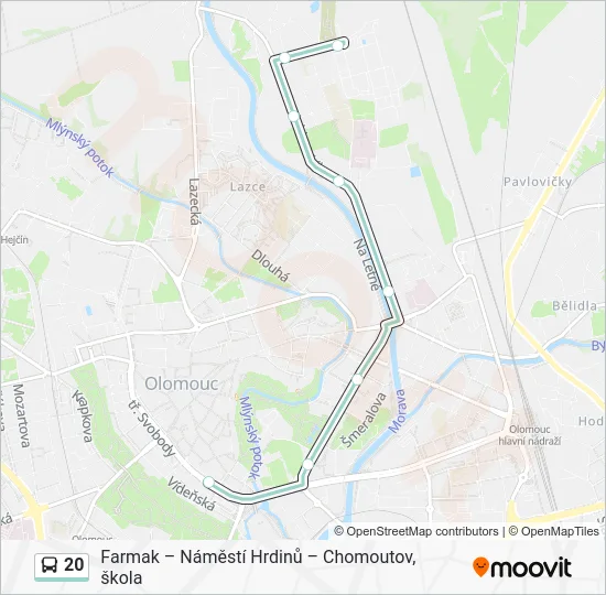 Автобус 20: карта маршрута