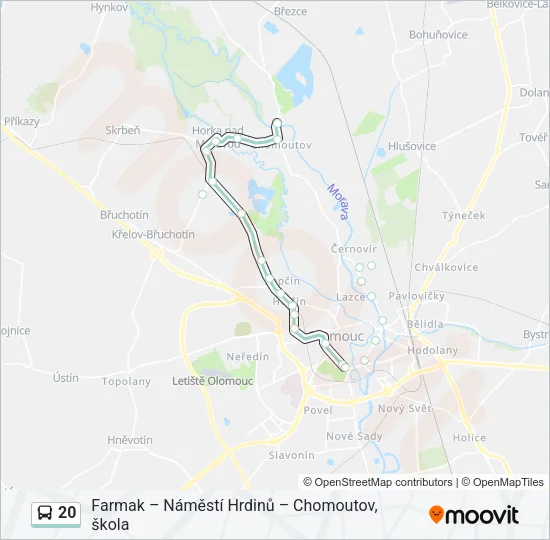 20 Bus Line Map