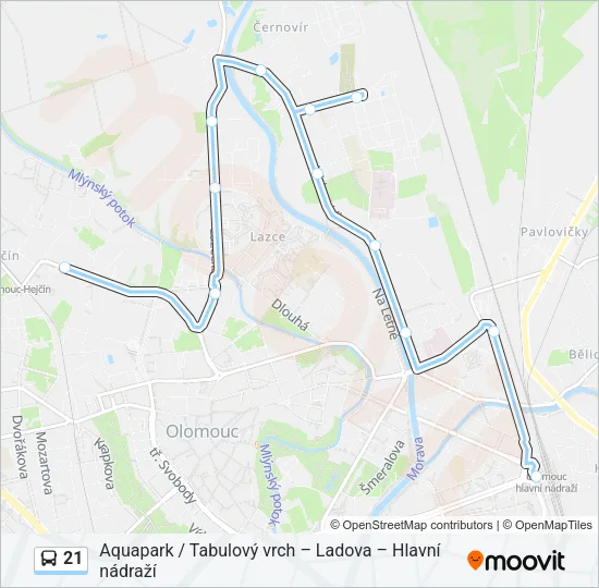 Автобус 21: карта маршрута