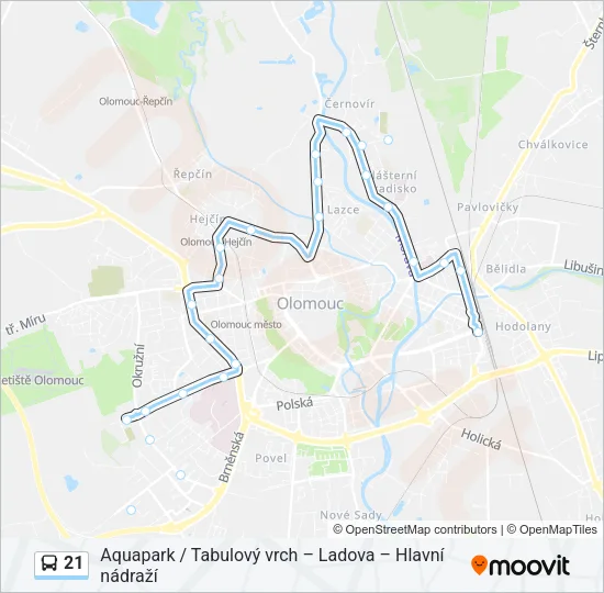 Автобус 21: карта маршрута