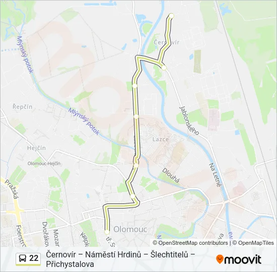 Автобус 22: карта маршрута